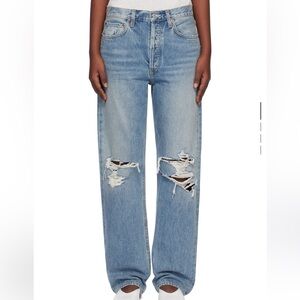 Agolde Light Blue Ripped Boyfriend Jeans NWT